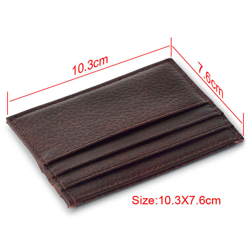 WALLET Small leather credit card wallet - Brown